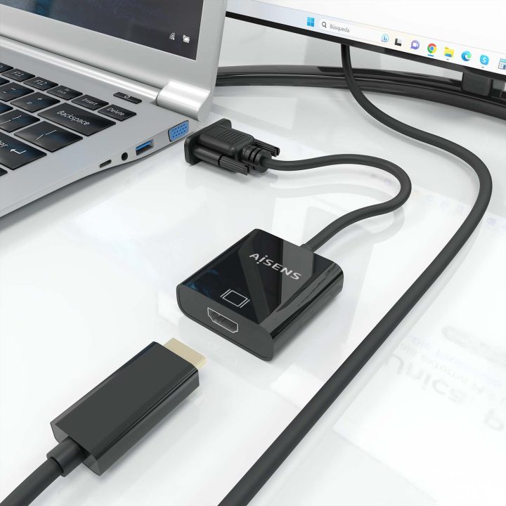AISENS Cable conversor SVGA+Audio a HDMI, SVGA/M+Jack 3.5/H+USB…