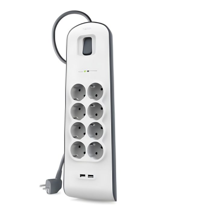 Belkin BSV804VF2M Surge Protector White 8 AC Outlets 2 m