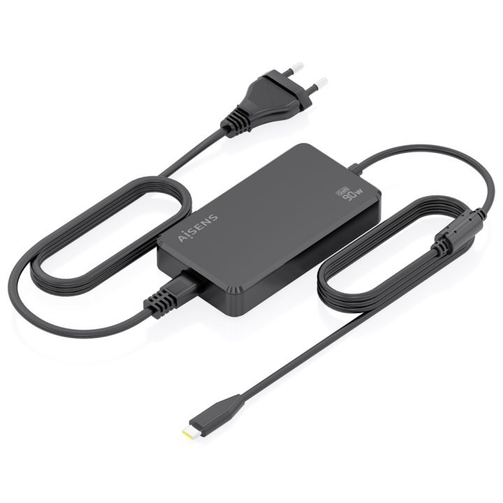 AISENS Carregador de Mesa GaN 90W PD3.0 1xUSB-C 1.8m, Preto