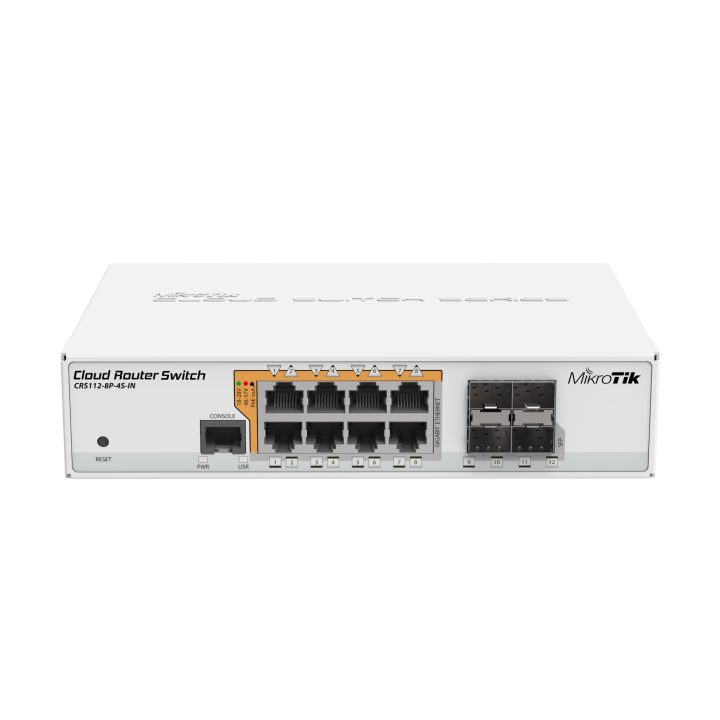 MikroTik CRS112-8P-4S-IN Gigabit Ethernet (10/100/1000) PoE Switch…