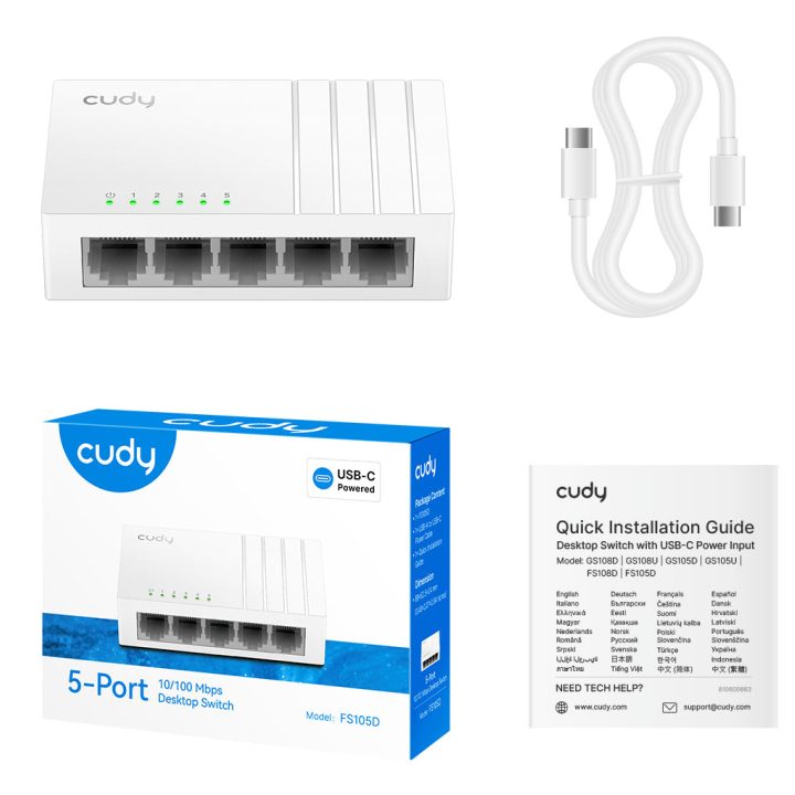 Cudy FS105D Unmanaged Fast Ethernet (10/100) Switch White