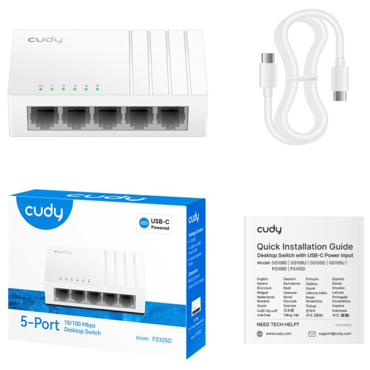 Cudy FS105D switch não gerido Fast Ethernet (10/100) Branco