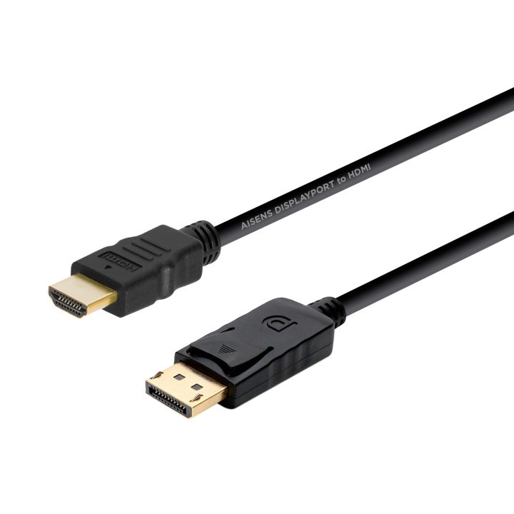 CABO CONVERSOR AISENS DISPLAYPORT PARA HDMI, DP/M-HDMI/M, PRETO, 2.0M