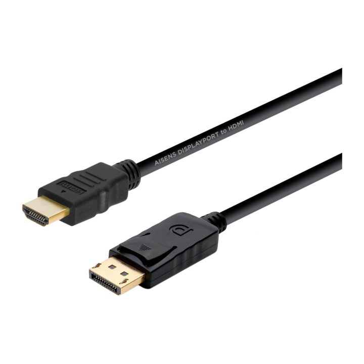 CABO CONVERSOR AISENS DISPLAYPORT PARA HDMI, DP/M-HDMI/M, PRETO, 2.0M