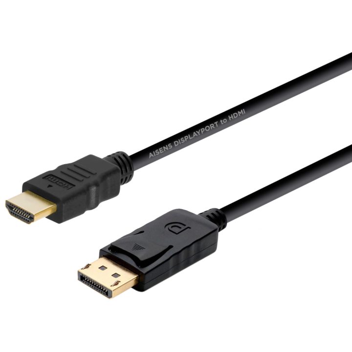 CABO CONVERSOR AISENS DISPLAYPORT PARA HDMI, DP/M-HDMI/M, PRETO, 2.0M
