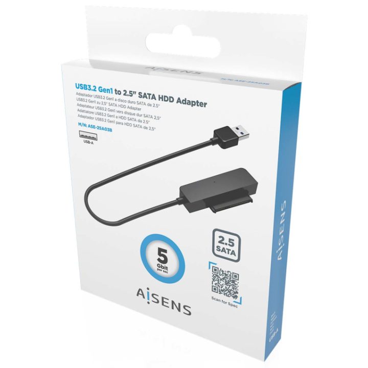 AISENS Adaptador SATA para USB-A USB3.0/USB3.1 Gen1 para Discos…