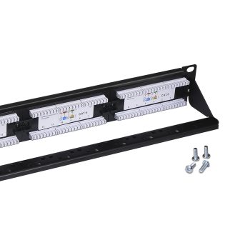 AISENS 24-Port RJ45 Cat.6 UTP Patch Panel, 19" 1U Dual IDC with Cable…