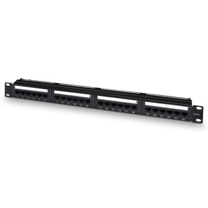AISENS 24-Port RJ45 Cat.6 UTP Patch Panel, 19" 1U Dual IDC with Cable…
