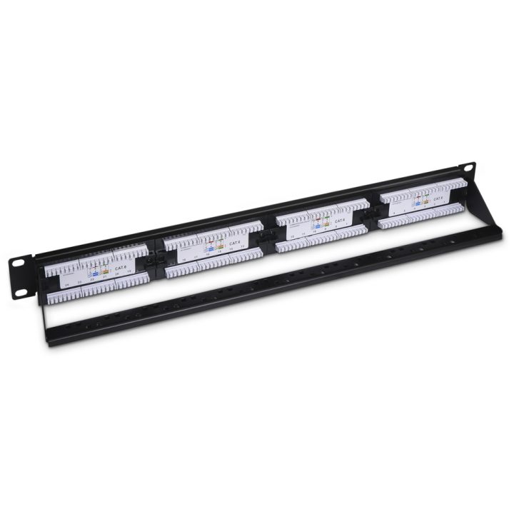 AISENS 24-Port RJ45 Cat.6 UTP Patch Panel, 19" 1U Dual IDC with Cable…
