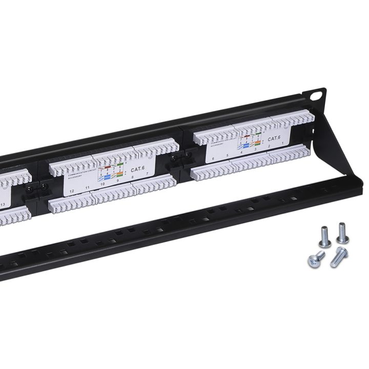 Painel de Patch AISENS de 24 Portas RJ45 Cat.6 UTP, 19" 1U Dual IDC…