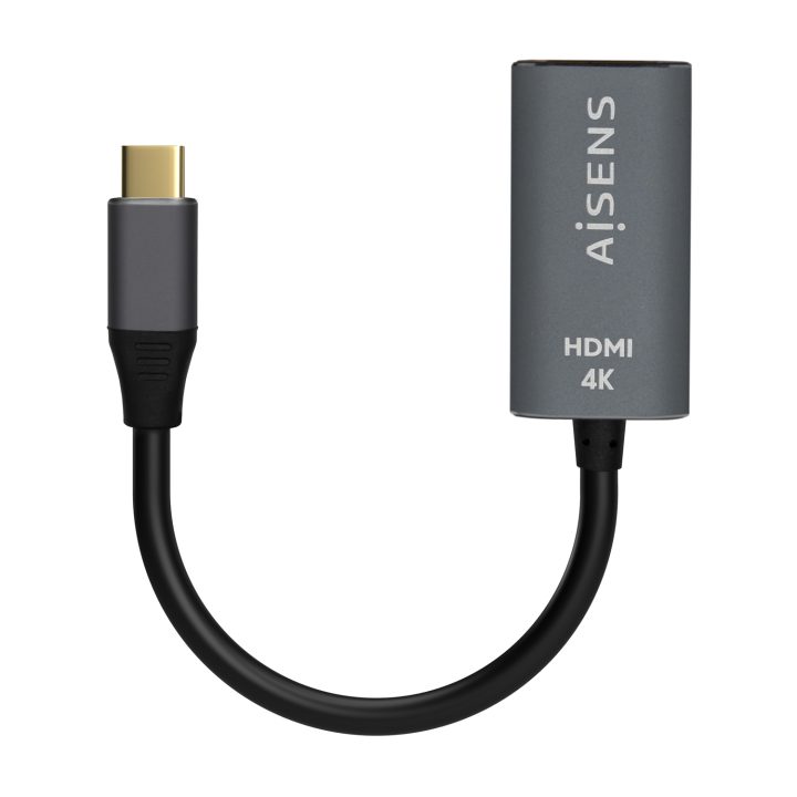 AISENS Conversor Aluminio USB-C a HDMI 4K@60Hz, USB-C/M-HDMI/H, Gris…