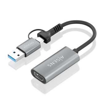AISENS Conversor em Alumínio USB-A+USB-C para HDMI 1080P@60Hz…