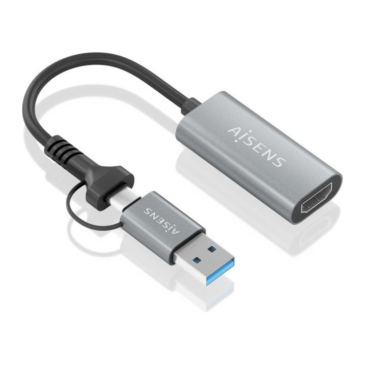 AISENS Conversor Aluminio USB-A+USB-C A HDMI 1080P@60Hz…