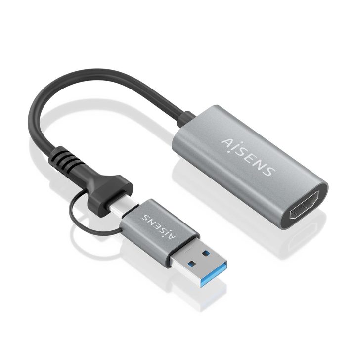 AISENS Conversor em Alumínio USB-A+USB-C para HDMI 1080P@60Hz…