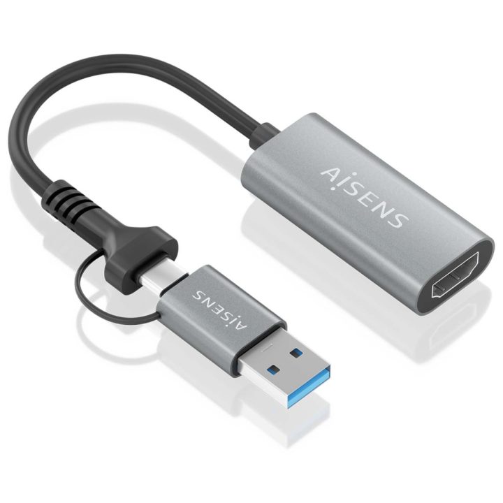 AISENS Conversor Aluminio USB-A+USB-C A HDMI 1080P@60Hz…