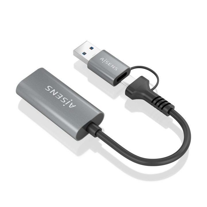 AISENS Aluminum USB-A+USB-C to HDMI 1080P@60Hz Converter…