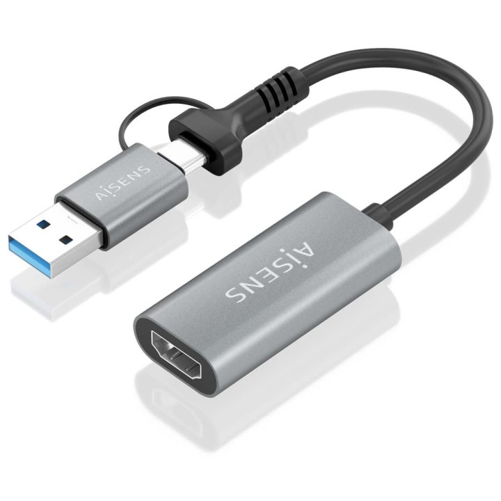 AISENS Conversor em Alumínio USB-A+USB-C para HDMI 1080P@60Hz…