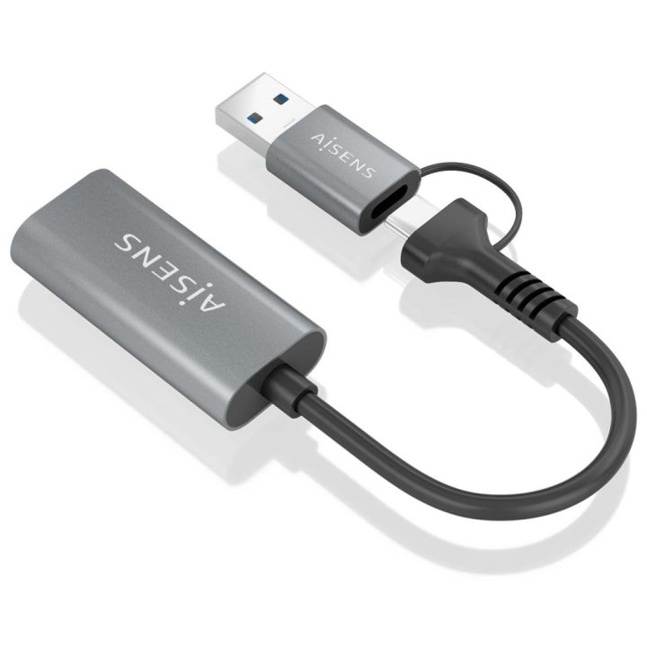 AISENS Aluminum USB-A+USB-C to HDMI 1080P@60Hz Converter…