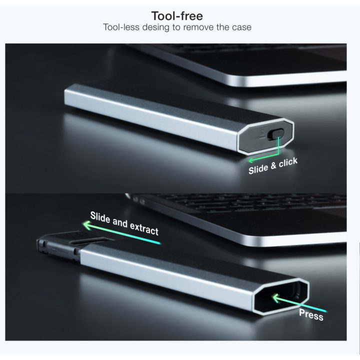 TooQ Shura External Enclosure for Solid State Drive (SSD) Gray M.2