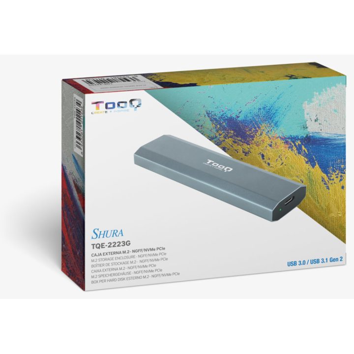TooQ Shura External Enclosure for Solid State Drive (SSD) Gray M.2