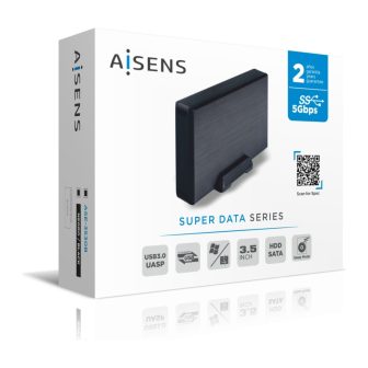 AISENS Caixa externa 3,5" ASE-3530B SATA a USB 3.0/USB 3.1 Gen1, Preta