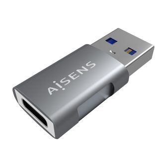 AISENS Mini USB 3.2 GEN2 10G 3A Adapter, USB-C/H-A/M, Gray