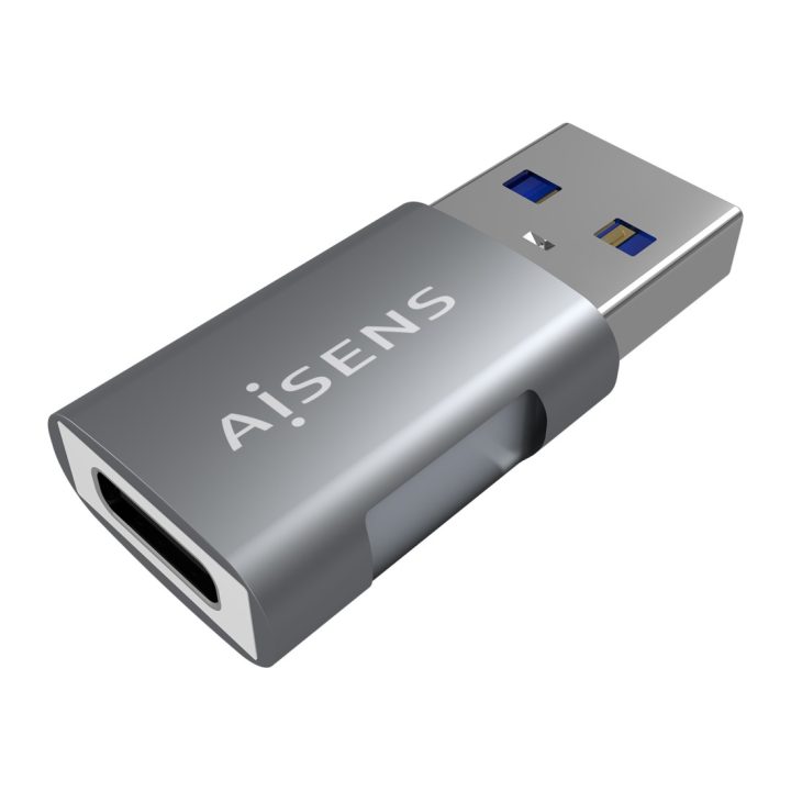 AISENS Mini Adaptador USB 3.2 GEN2 10G 3A, Tipo USB-C/H-A/M, Cinzento