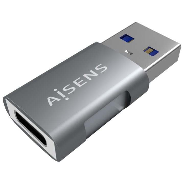 AISENS Mini USB 3.2 GEN2 10G 3A Adapter, USB-C/H-A/M, Gray