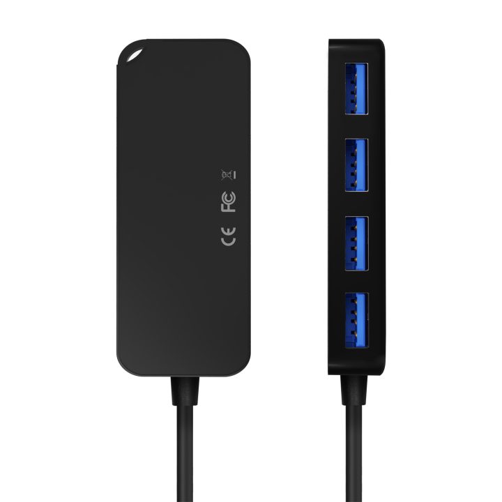 AISENS USB 3.1 USB-C Hub, USB-C/M-4x Type A/H, Black, 15cm