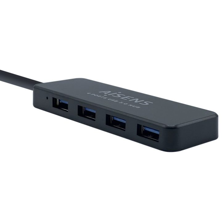 AISENS USB 3.0 Hub, Type A/M - 4 x Type A/F, Black, 30 cm