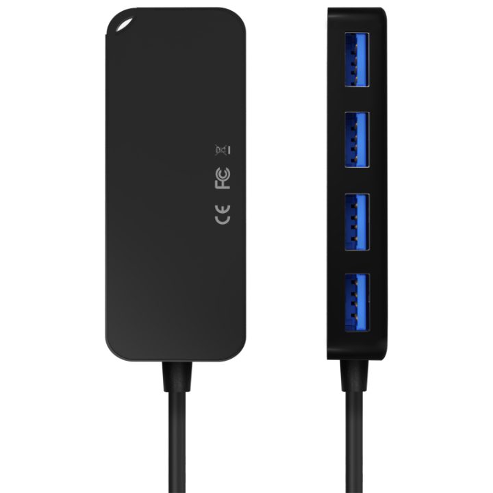 AISENS Hub USB 3.1 USB-C, USB-C/M-4x Tipo A/H, Negro, 15cm