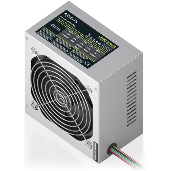 AISENS Fonte de Alimentação ATX 500W OEM, Prateado