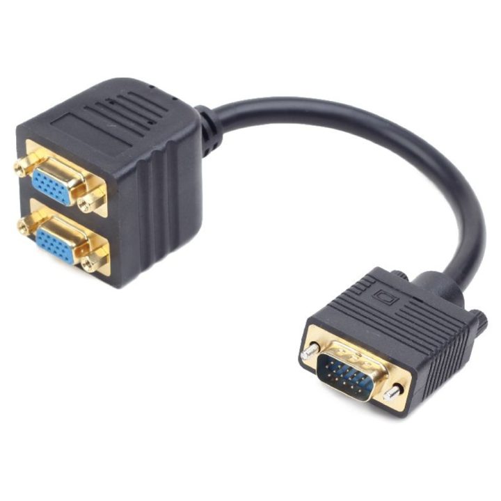 Gembird CC-VGAX2-20CM cabo VGA 0,2 m VGA (D-Sub) 2 x VGA (D-Sub) Preto