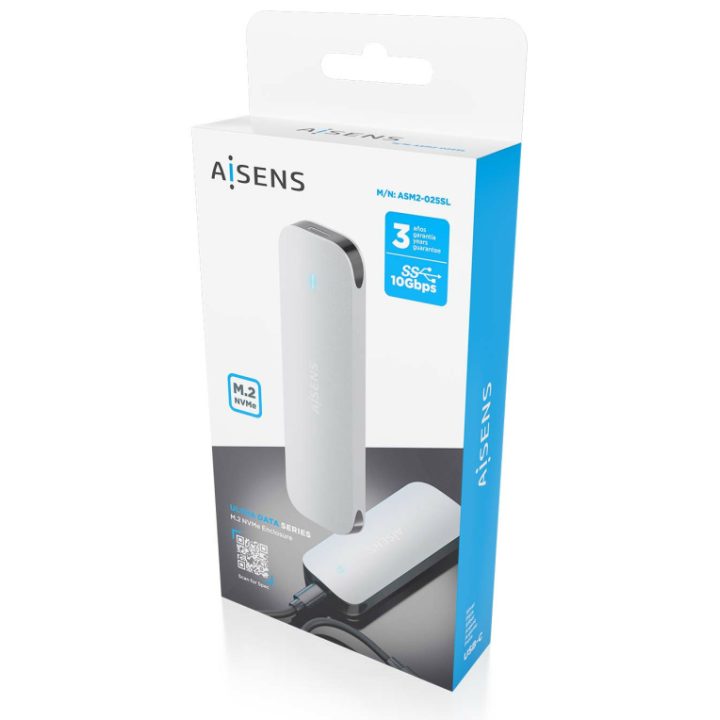 AISENS Caixa Externa M.2 (NGFF) ASM2-025SL NVMe para USB3.2 Gen2…