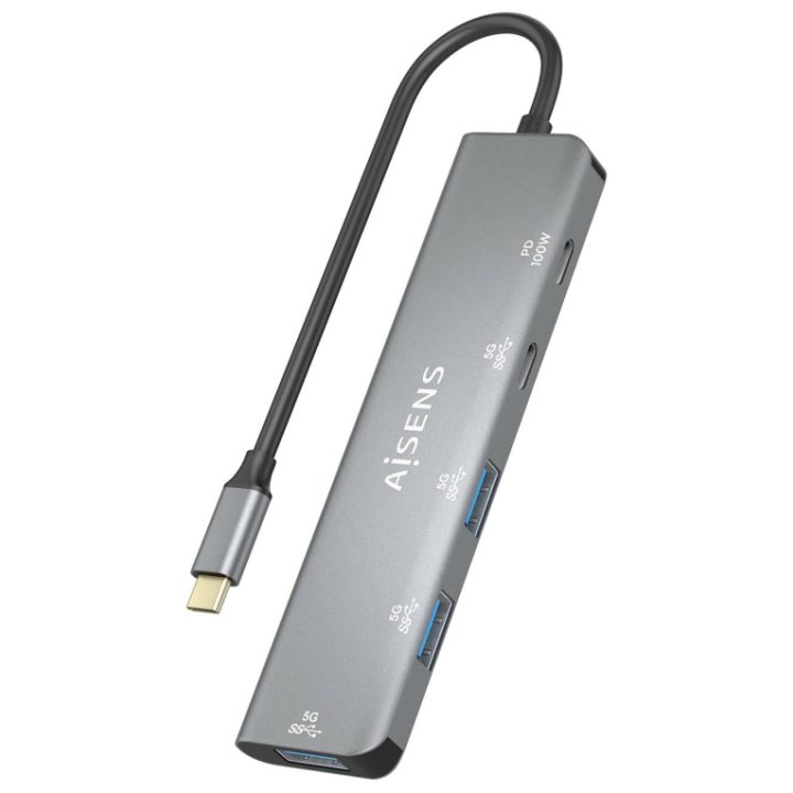 AISENS USB 3.2 Gen1 5G USB-C Hub, USB-C/M-1xUSB-C…