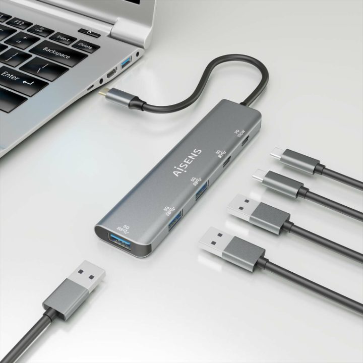 AISENS USB 3.2 Gen1 5G USB-C Hub, USB-C/M-1xUSB-C…