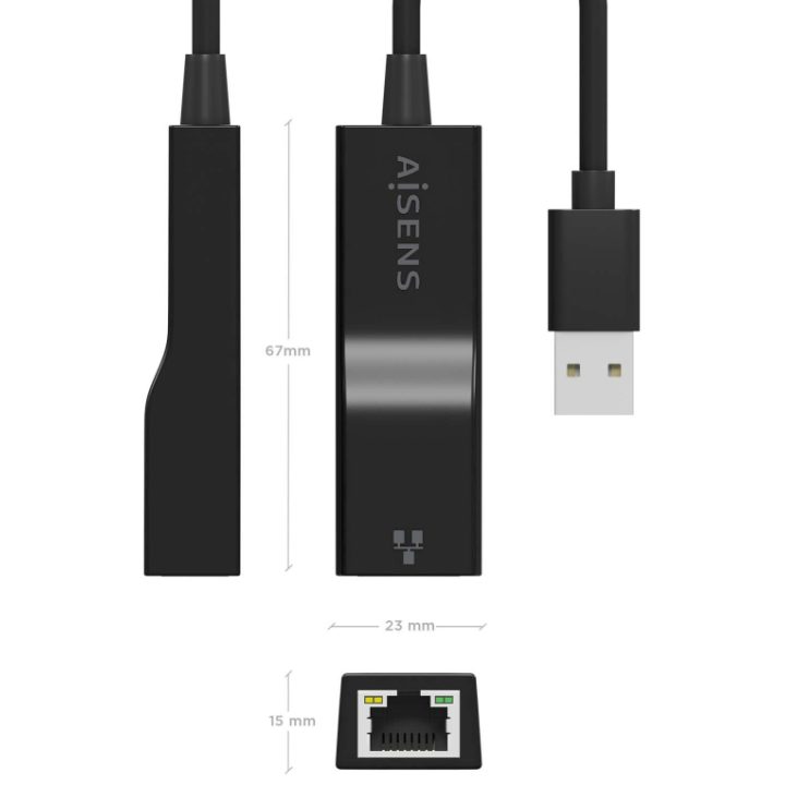 AISENS Conversor USB 3.0 para Ethernet Gigabit 10/100/1000 Mbps…