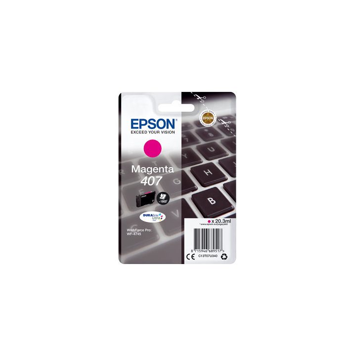 Tinta magenta Epson 407L DURABrite Ultra Teclado