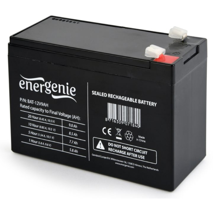 Bateria selada de chumbo-ácido (VRLA) Gembird 12V, 9 Ah (BAT-12V9AH)