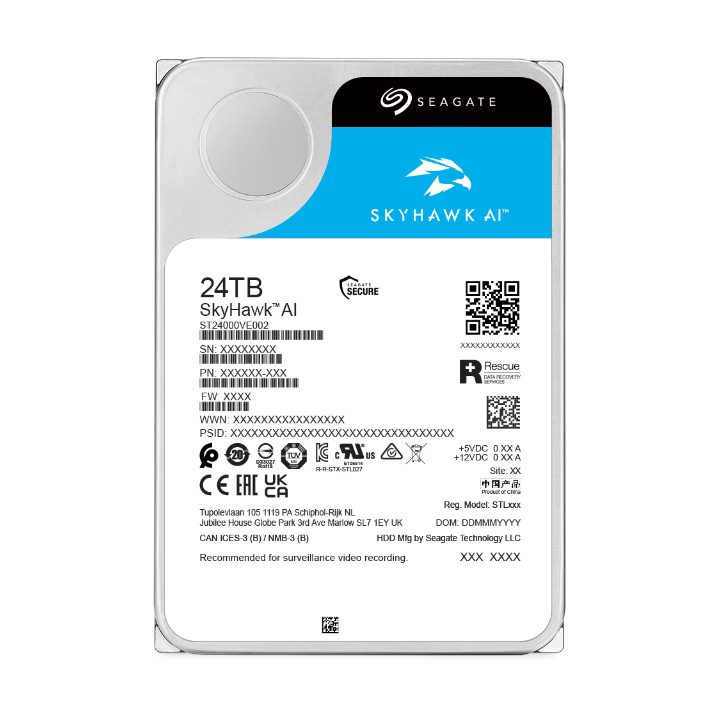 Seagate SkyHawk AI disco rígido interno 24 TB 7200 RPM 512 MB 3.5"…