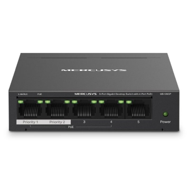 Mercusys MS105GP Gigabit Ethernet (10/100/1000) PoE Switch Black