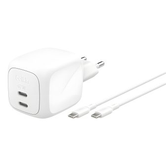 Belkin Power Adapter - GaN - 67 watts - Fast Charge - 2 Output…