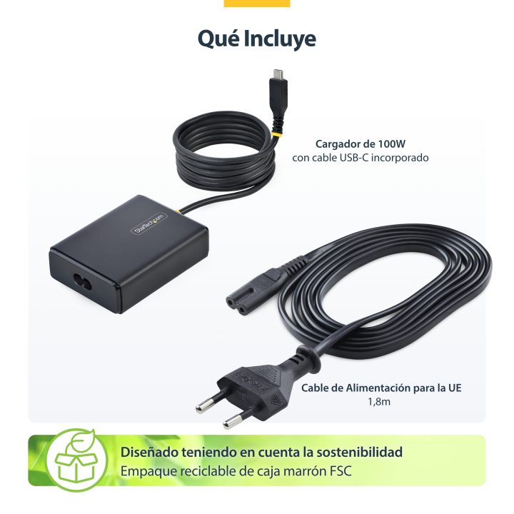 StarTech.com USB-C Laptop Charger with Integrated 1.5m Type-C Cable -…