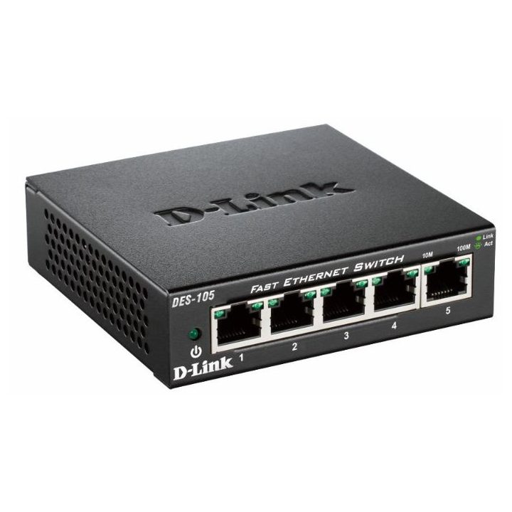 D-Link DES-105 Unmanaged L2 Switch Black