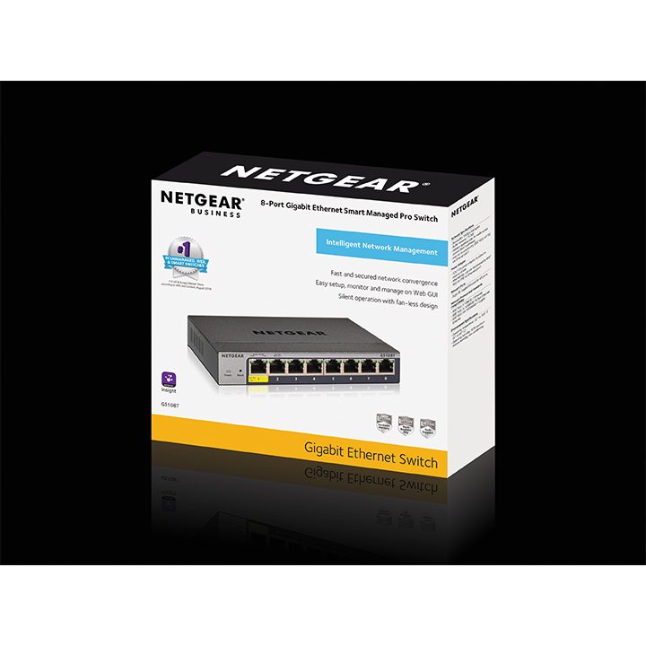 NETGEAR GS108T Gerido L2 Gigabit Ethernet (10/100/1000) Cinzento