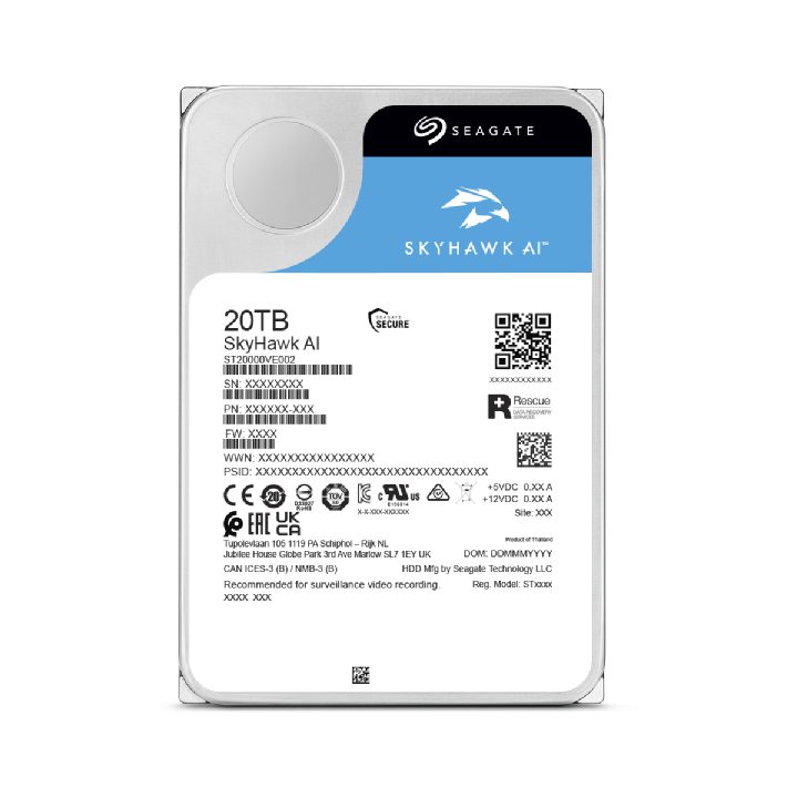 Seagate SkyHawk AI disco duro interno 20 TB 7200 RPM 512 MB 3.5"…