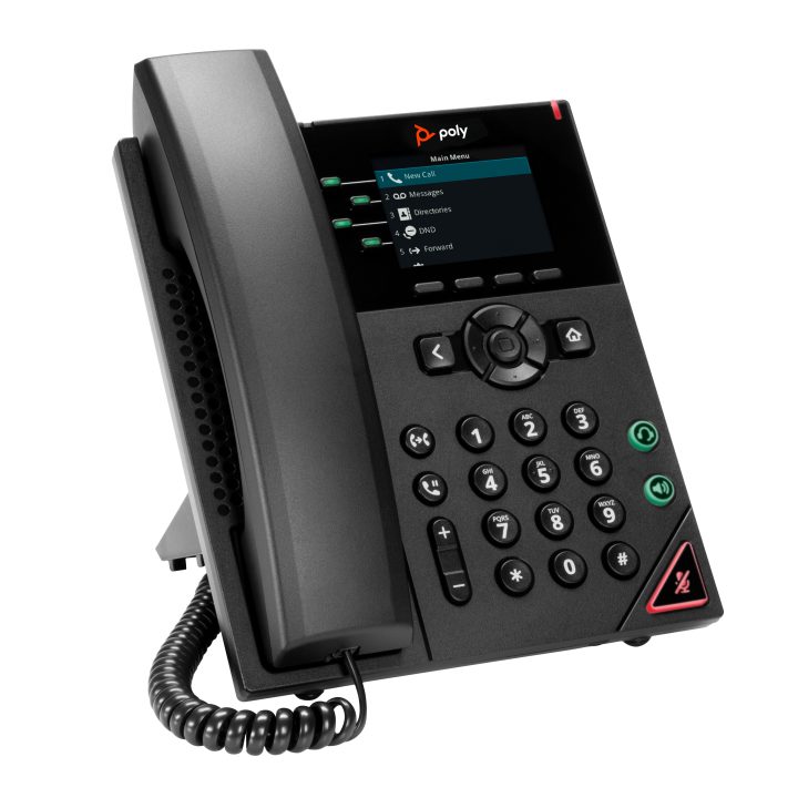 HP Poly Poly VVX 250 4-Line IP Phone with Power over Ethernet (PoE)
