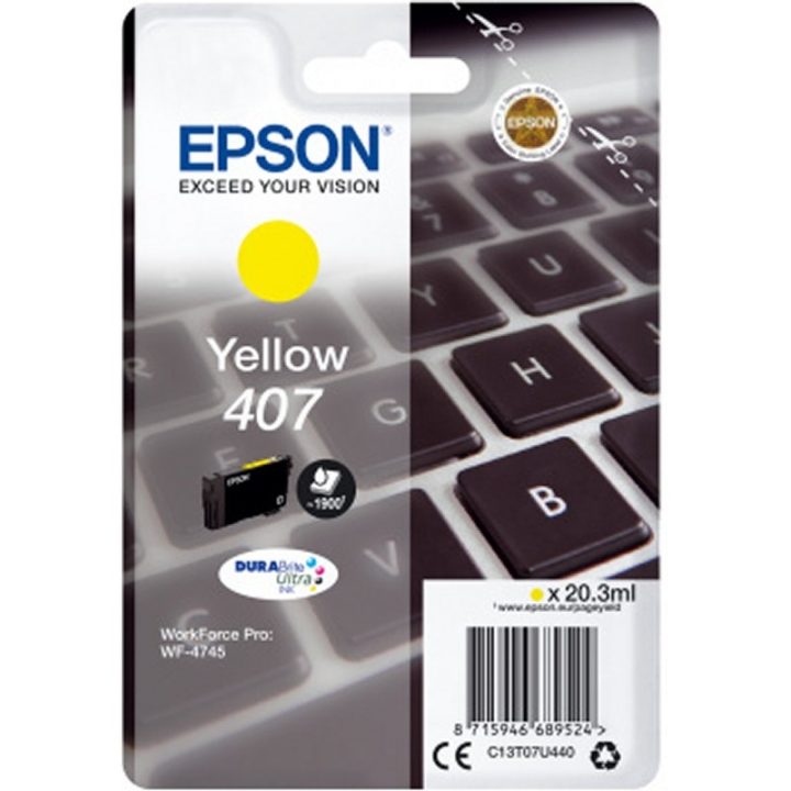 Tinta amarela Epson 407L DURABrite Ultra Teclado