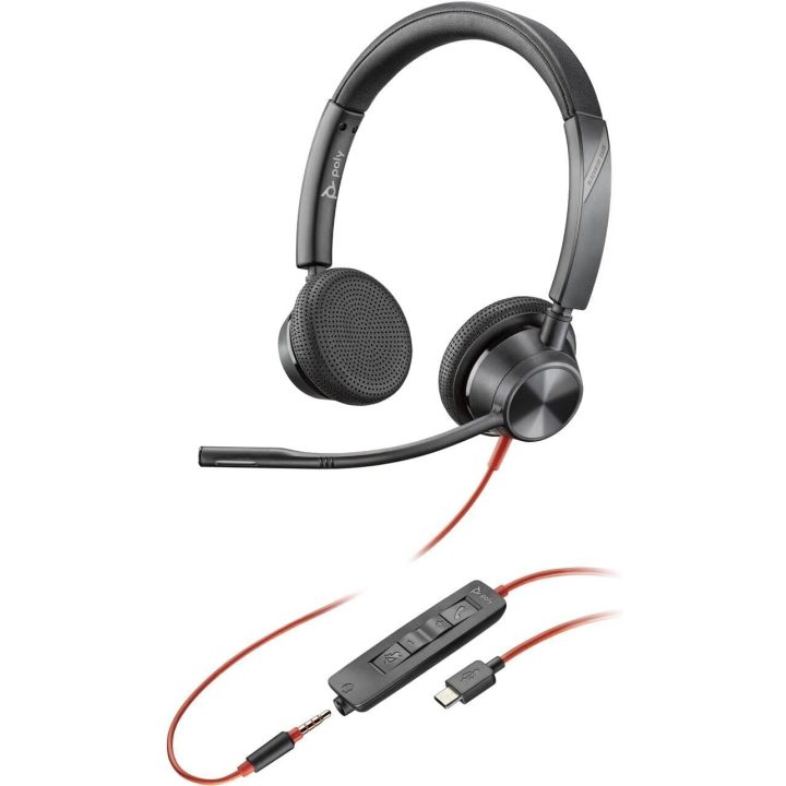 Auscultadores de diadema com fio Poly Blackwire 3325 estéreo