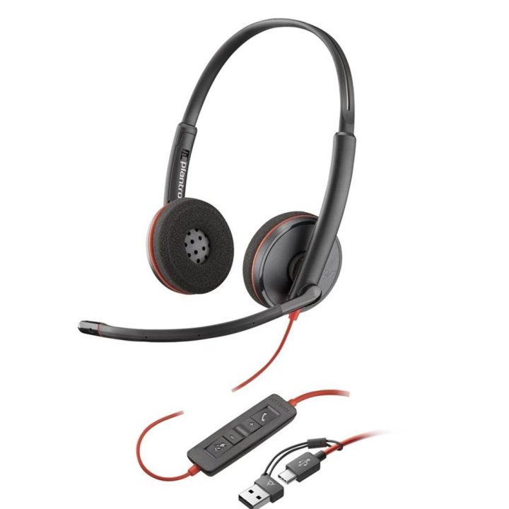 HP Poly Auscultadores Poly Blackwire 3220 estéreo USB-C preto +…